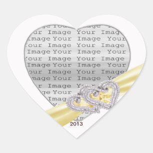 Anpassningsbar Hearts Lemon Ribbon Stickers Hjärtformat Klistermärke