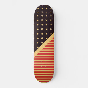 ANPASSNINGSBAR HEARTS & RAND RED BLACK GULD MÖNSTE MINI SKATEBOARD BRÄDA 18,5 CM