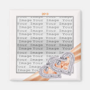 Anpassningsbar Hearts Tangerine Ribbon Magnet