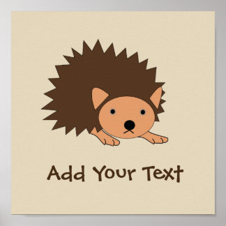 Anpassningsbar Hedgehog Baby Room Nursery Poster