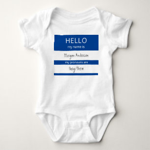 Anpassningsbar HEJ min Namn Pronouns är ett märk T Shirt
