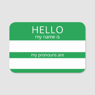 Anpassningsbar HEJ min Namn Pronouns är ett märke Namnbricka