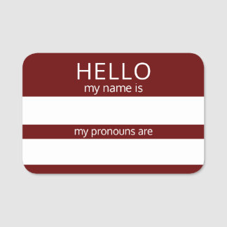 Anpassningsbar HEJ min Namn Pronouns är ett märke Namnbricka