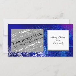 Anpassningsbar Helgdag Blue and White Winter Gräs Julkort