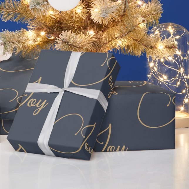 Anpassningsbar Helgdag Blue Guld Joy Gift Presentpapper (Helgdagar)