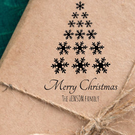 Anpassningsbar Helgdag för Snowflake Julgran-skrip Stämpel