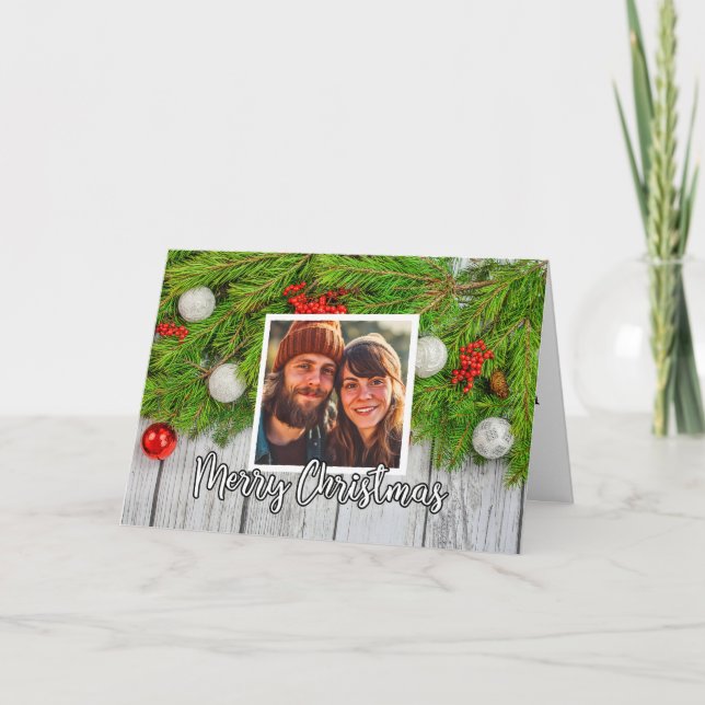 Anpassningsbar Helgdag Fotomall God jul Helgkort (Framsida)