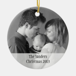 Anpassningsbar-helgdag fotominne - sentimentalt ny julgransprydnad keramik