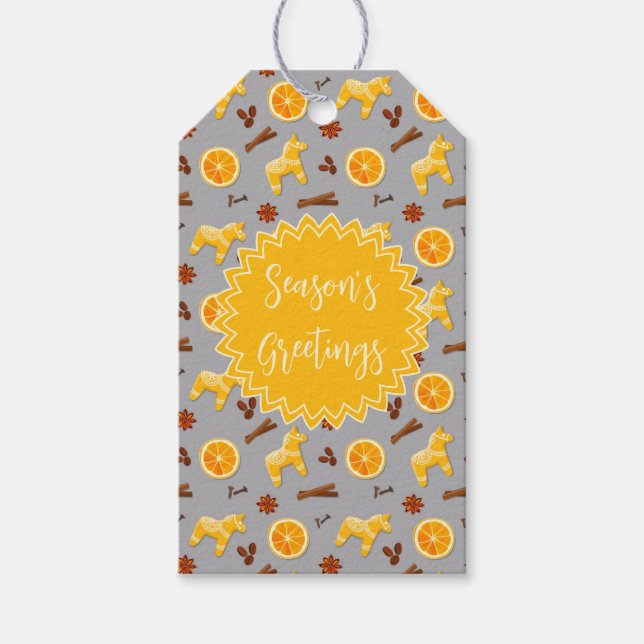 Anpassningsbar Helgdag Gingergold Presentetikett (Framsidan)