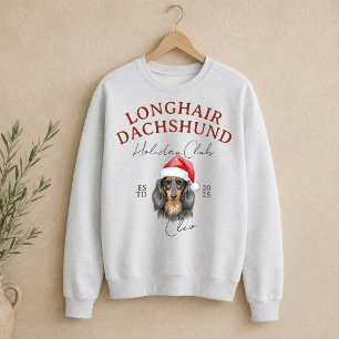 Anpassningsbar Helgdag Klubb Långhårig Dachshund Lång Ärmad Tröja