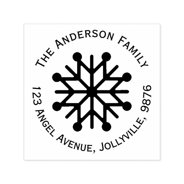 Anpassningsbar Helgdag Snowflake Adress Självfärgande Stämpel (Design)