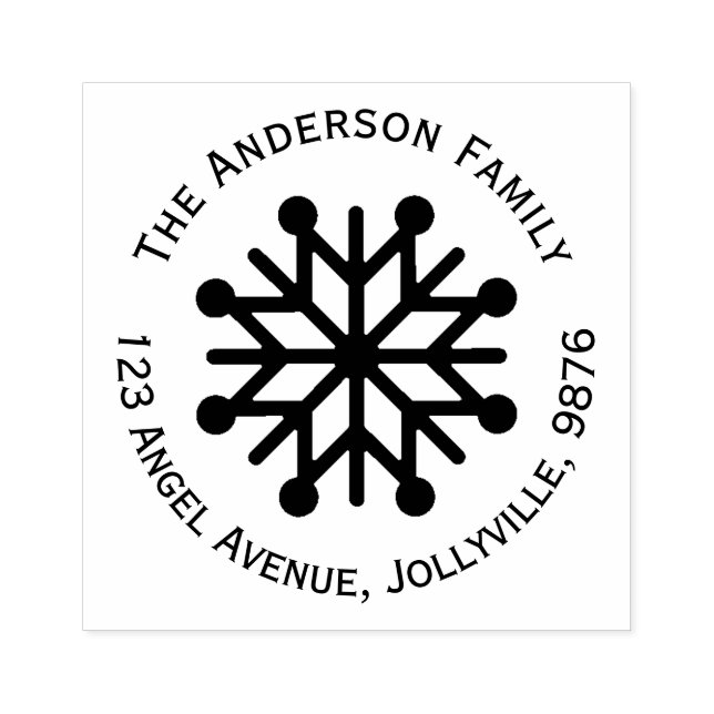 Anpassningsbar Helgdag Snowflake Adress Stämpel (Tryck)
