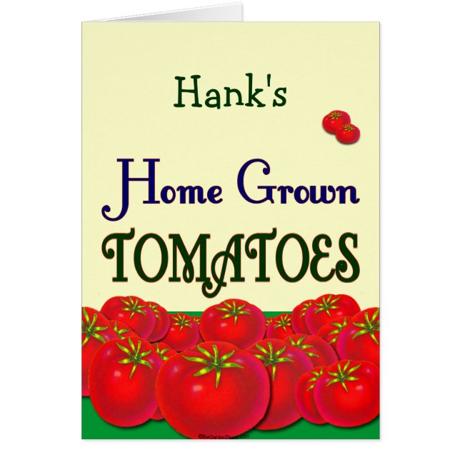 Anpassningsbar Hemodling Tomato Garden Slogan Card OBS Kort (Framsidan)