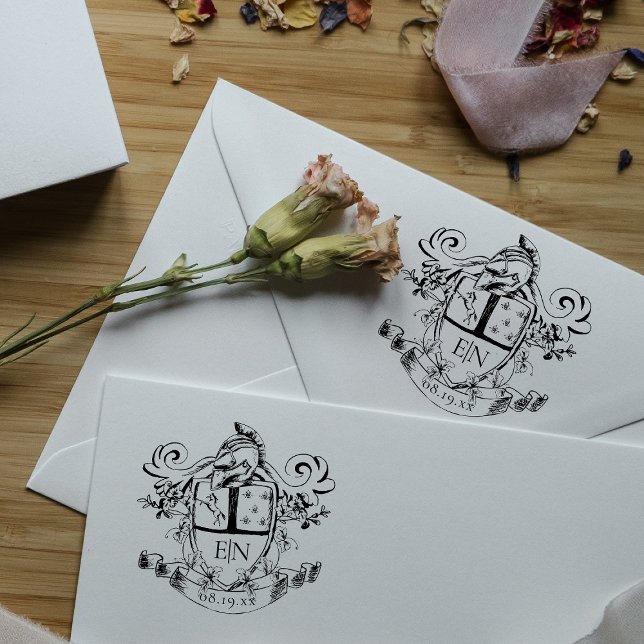 Anpassningsbar Heraldic Vapensköld Monogram Stämpel (Skapare uppladdad)