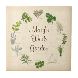 Anpassningsbar Herb Garden Tile Kakelplatta