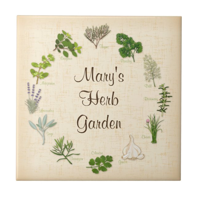 Anpassningsbar Herb Garden Tile Kakelplatta (Framsidan)