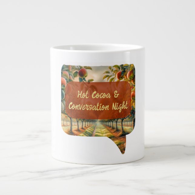 Anpassningsbar Hett Cocoa & Conversation Night Mug Jumbo Mugg (Framsidan)