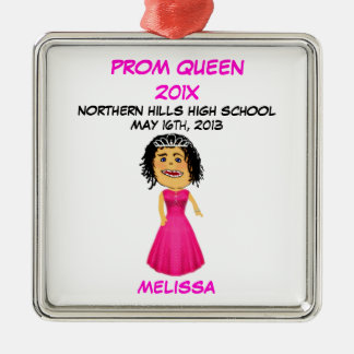 Anpassningsbar High School Prom Queen Tecknad Julgransprydnad Metall