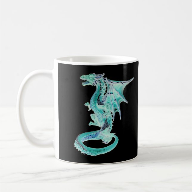 Anpassningsbar Himmelblå Drak Keramisk Fantasy Kaffemugg (Vänster)