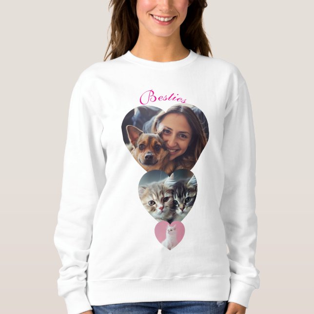 Anpassningsbar hjärtformad bild för djurälskare t shirt (Framsida)