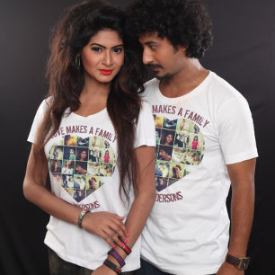 Anpassningsbar - hjärtformade fotosamlingsmall t shirt