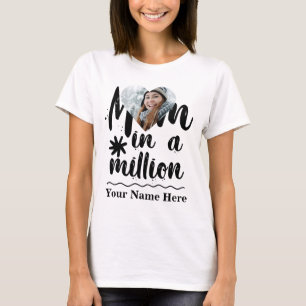 Anpassningsbar hjärtfoto mamma i en miljon typogra t shirt