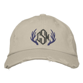 Anpassningsbar Hjort Antler Monogram Cap Broderad Keps