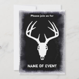 Anpassningsbar Hjort Hunting Skull Inbjudningar