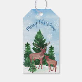 Anpassningsbar Hjort jul Presentetikett