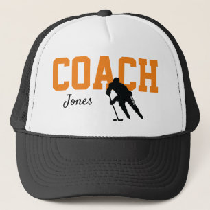 Anpassningsbar Hockey Coach Namn Orange Keps