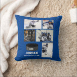 Anpassningsbar Hockey Photo Collage Team Namn numm Kudde<br><div class="desc">Den här anpassningsbarna spelar hockey-fotosamlingskudden upp fem av dina uppladdade foton och ditt textval - spelarens namn, team namn, jersey-nummer osv. Ändra färg i bakgrunden så att den matchar ditt team eller ditt sovrum färger genom att klicka på anpassa och sedan på den lilla öga-dropparen. Fira din lag eller spelarsäsong...</div>