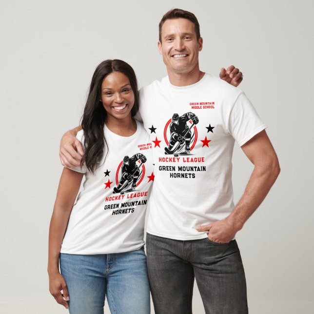 Anpassningsbar Hockey School Klubb League Namn Num T Shirt (Unisex)