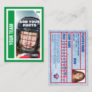 Anpassningsbar Hockey Trading Card (Grönt) Lägg ti