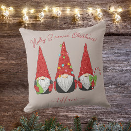Anpassningsbar Holly Gnomie Jul Festive Gnomes Ros Kudde