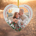 Anpassningsbar Holly & Gräs Silver Ram Foto 1:a Ju Julgransprydnad Keramik<br><div class="desc">Silver ram adorberad med holly och gräs ornament för att visning ditt eget speciella minne. Hjärtformen är en perfekt symbol för kärlek. Det ljusa och glansigt silver gräns omger dina foton. Hullbandet, gräs och silke fullbordar hela konstruktionen med en glatt atmosfär av julhelgen. Lättare ställe ditt eget minnesvärda foto i...</div>