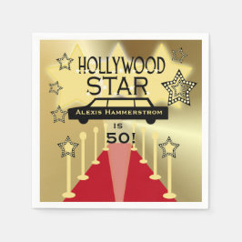 Anpassningsbar Hollywood Star Birthday Papper Napk Pappersservett