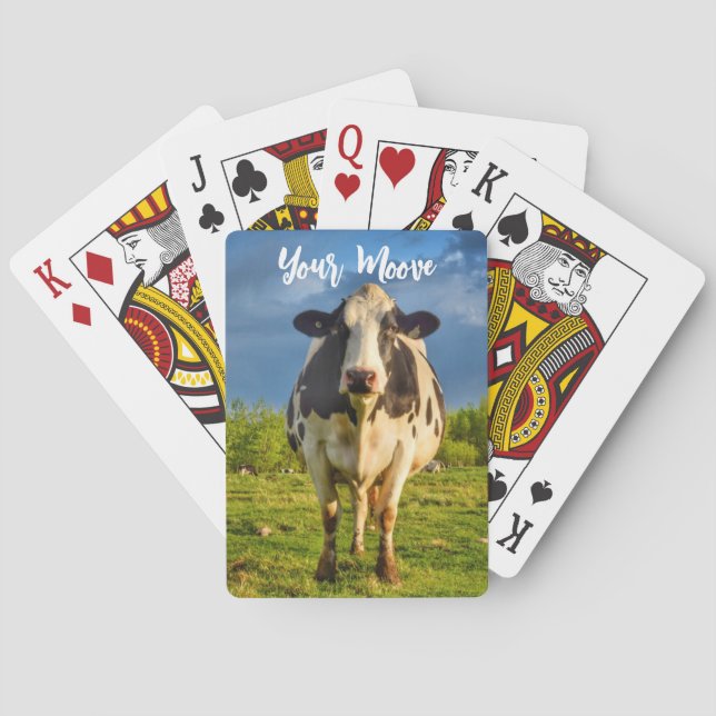 Anpassningsbar Holstein Cow Your Moove Casinokort (Baksidan)