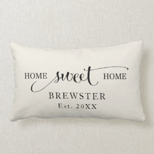 Anpassningsbar Home Sweet Home Family Namn Lumbarkudde