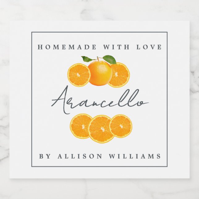 Anpassningsbar Homemade Arancello Label Spritflaskor Etikett (Enkel etikett)