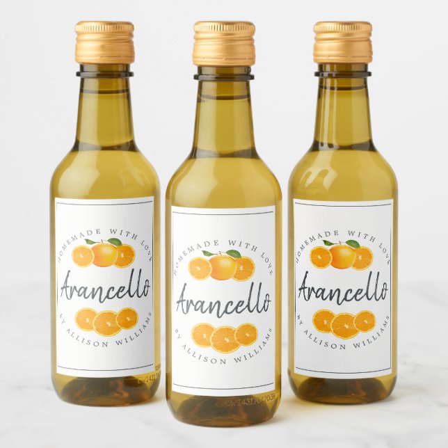 Anpassningsbar Homemade Arancello Label Vinetikett (Flaskor)
