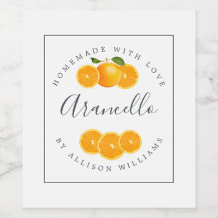 Anpassningsbar Homemade Arancello Label Vinflaska Etikett