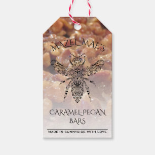 Anpassningsbar Homemade Caramel-Pecan Pub Honungse Presentetikett