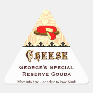 Anpassningsbar Homemade Cheese Triangle Sticker Triangelformat Klistermärke