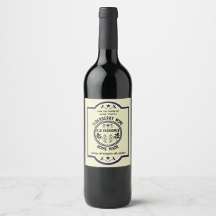 Anpassningsbar Homemade Elderberry Vinflaska Etikett