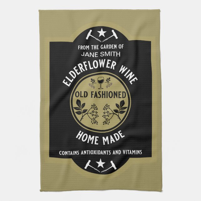 Anpassningsbar Homemade Elderblomma Kökshandduk (Vertikal)