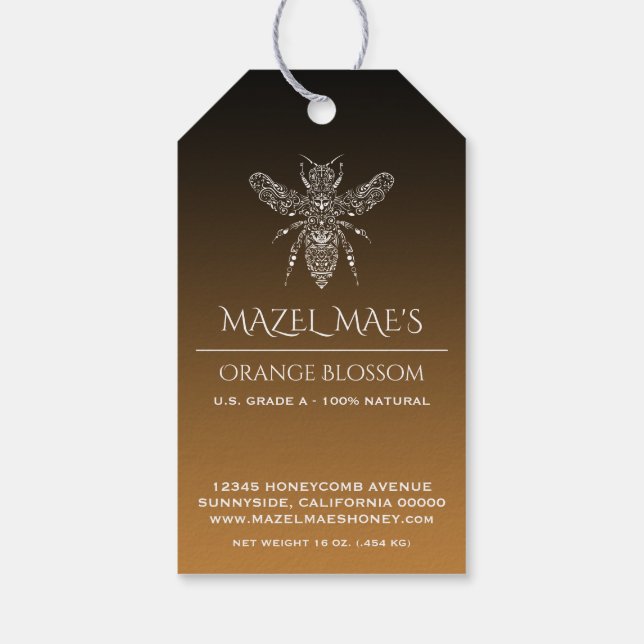 Anpassningsbar Homemade Honung Flavor-etiketter Presentetikett (Baksidan)