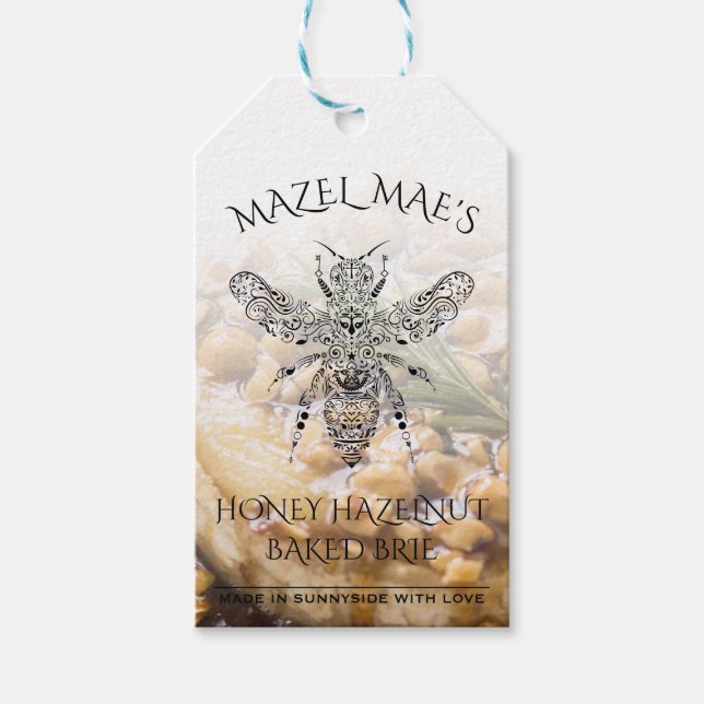 Anpassningsbar Homemade Honung Hazelnut Baked Brie Presentetikett (Framsidan)