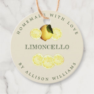 Anpassningsbar Homemade Limoncello Antique White F Gåvor Etiketter