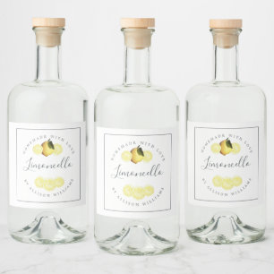 Anpassningsbar Homemade Limoncello-etikett Spritflaskor Etikett
