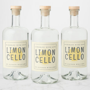 Anpassningsbar Homemade Limoncello-etikett Spritflaskor Etikett